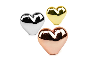 CORACAO METALIZADO CERAMICA 6,5X4,9CM REF-CB1705