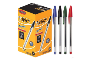 CANETA BIC CRISTAL GROSSA CAIXA C/50 PÇS