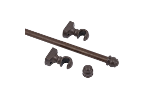 KIT VARAO CORTINA ACO 2M IMBUIA 19MM REF-237