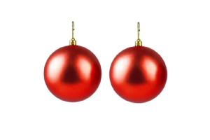 BOLA PEROLADA VERMELHO COM 2 UNIDADES 10CM REF-24350001