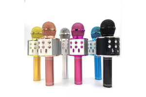 MICROFONE SEM FIO BLUETOOTH KARAOKÊ REF-WS858 GRAVADOR COM SOM