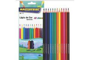 LÁPIS DE COR MASTERPRINT 12 UNIDADES SEXTAVADO MP711