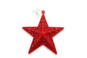 ENFEITE NATAL ESTRELA PENDURAR C/ GLITTER REF-72492004