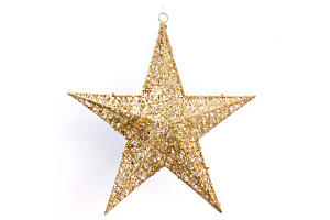 ENFEITE NATAL ESTRELA PENDURAR C/ GLITTER REF-72492003