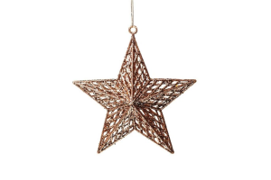 ENFEITE NATAL ESTRELA PENDURAR C/ GLITTER REF-72492001