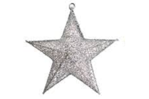 ENFEITE NATAL ESTRELA PENDURAR C/ GLITTER REF-72492002