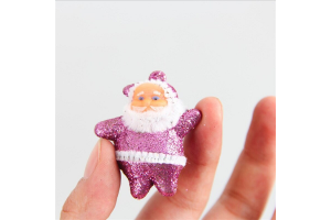 ENFEITE NATAL PAPAI NOEL C/ GLITTER C/ 05 UND ROSA CLARO REF- 74479002