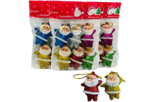 ENFEITE NATAL PAPAI NOEL C/ GLITTER C/09 UND REF-74476002