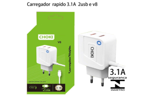 CARREGADOR CHOKI V8 3.6A REF-CG295