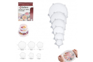 CONJUNTO DE TAMPAS DE SILICONE 6PÇS REF-DL1230