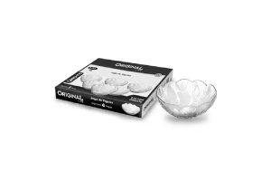 JOGO DE TIGELAS DE VIDRO 6PÇS REDONDA DESENHADA REF-0808 REF-SL0808