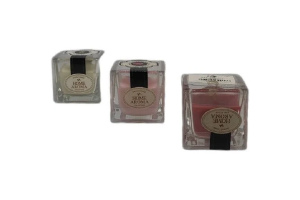 VELA AROMATICA PARAFINA C/ SUPORTE DE VIDRO 5X5CM COD 14431 REF-VEL-208
