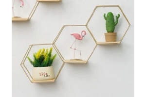 NICHO 3 DIVISORIAS METAL / MDF 58X10X40CM COD 15222 REF-DAM009