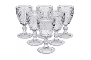 JOGO TACA ABACAXI CRISTAL 300ML C/ 6PCS REF-TP0470