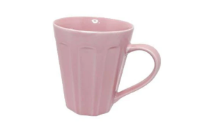 CANECA COPO 220ML CANELADA ROSA REF-51507