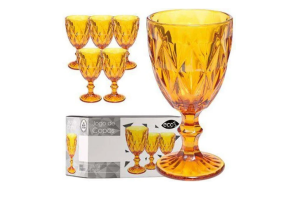 COPO DE VIDRO AMBAR 300ML 6PCS REF-SK20006