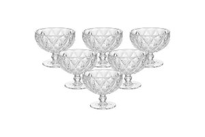 TACA DE SORVETE DE VIDRO TRANSPARENTE ESCAMA 335ML 6PCS REF-SK20026