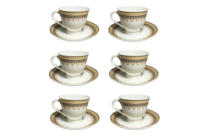 CJ CHA ASIA-JAPAO-PORCELANA-12PCS ( 6XICARAS 6 PRATOS ) 170ML REF-CHA20012