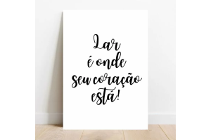 QUADRO DECORATIVO 39X28 (LAR E ONDE O NOSSO CORACAO ESTA) REF-QQPR003