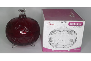 BOMBONIERE DE VIDRO SAMANTHA 390ML 12CM REF-13386 COLORIDO