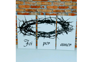 QUADRO TRIPLO GRANDE FOI POR AMOR REF-TG25