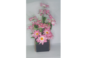 VASO FLOR DE MADEIRA PRA DECORACAO 45CM REF-026