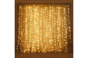 CORTINA 200 LED FIO PVC C/8 FUNCOES BRANCO QUENTE1X3M 220V BR REF-73856002