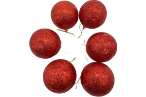 BOLA NATAL C/ GLITER C/06 UND CORES SORTIDAS REF-73936007