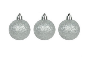 BOLA NATAL C/ GLITTER C/3 UND CORES SORTIDAS 6CM REF-73946009