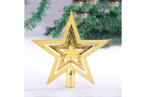 ENFEITE NATAL PONTEIRA ESTRELA METALIZADA DOURADO 18CM REF-66715001