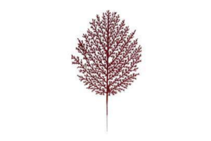 C. FOLHA SAMAMBAIA NATAL C/ GLITTER VERMELHO REF-22046004