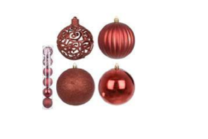 BOLA NATAL DECORADA C/ GLITTER C/6 UND P REF-74875004