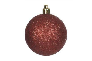 BOLA NATAL C/ GLITTER VERMELHO 12CM REF-73953001