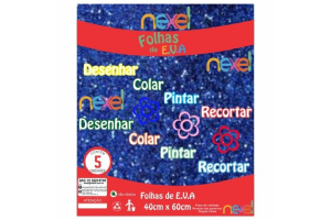 PLACA DE EVA GLITTER 40X48 1,6MM AZUL NEXEL