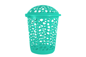 CESTO TELADO C/ TAMPA 30 LITROS AZUL BEBE