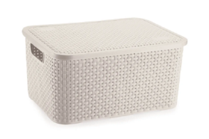 CESTO ORGANZADOR RATTAN GRANDE AREIA C/TP REF-069/CR