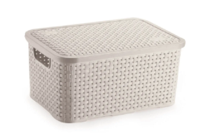 CESTO ORGANIZADOR RATTAN MEDIO AREIA C/TP REF-068/CR
