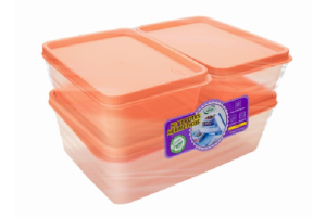 KIT COM 3 POTES RETANGULARES FRESH SORTIDO REF-8007-9