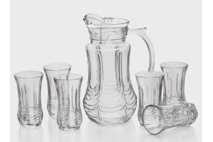 CJ JARRA DE VIDRO 1,8L+6 COPOS 250ML REF-13579