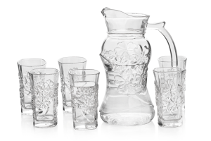 CJ JARRA DE VIDRO 1,8L+6 COPOS 250ML REF-13581