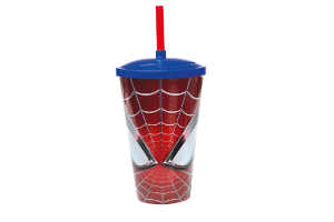 COPO 600ML C/TAMPA E CANUDO SPIDER REF-899