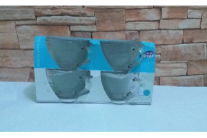 JOGO XICARAS CHA CRISTAL 230ML 4PCS REF-CS82341WP