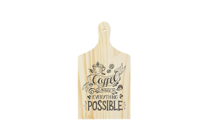 TABUA PINUS DECORATIVA 19X35X1,5CM ESTAMPA COFFEE REF-22E2