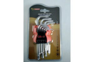 JOGO DE CHAVE TORX CABO LONGO C/09 PCS REF-12734