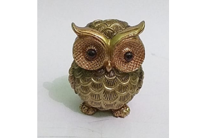 ESCULTURA CORUJA RESINA DOURADO REF-49922-152