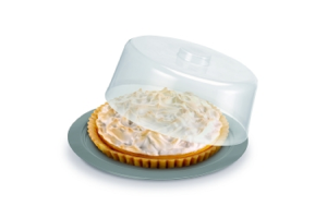 PORTA BOLO PASTIFICADO TRANSP C/PRATO COLORIDO REF-412