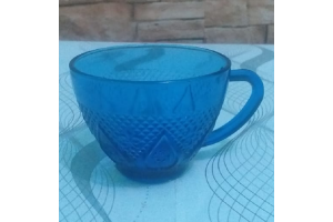 XICARA DE VIDRO HEART BLUE 250ML REF-CUP35