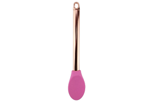 COLHER ROSE SILICONE E INOX 25X4,6CM REF-CK3546