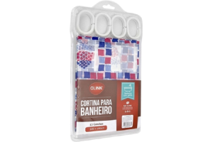 CORTINA BANHEIRO DECORATIVA VINIL 180X180CM REF-CK4036