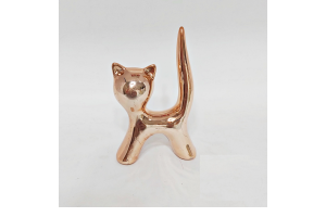 DECORACAO DE CERAMICA GATO 11,5X7,5CM REF-190742